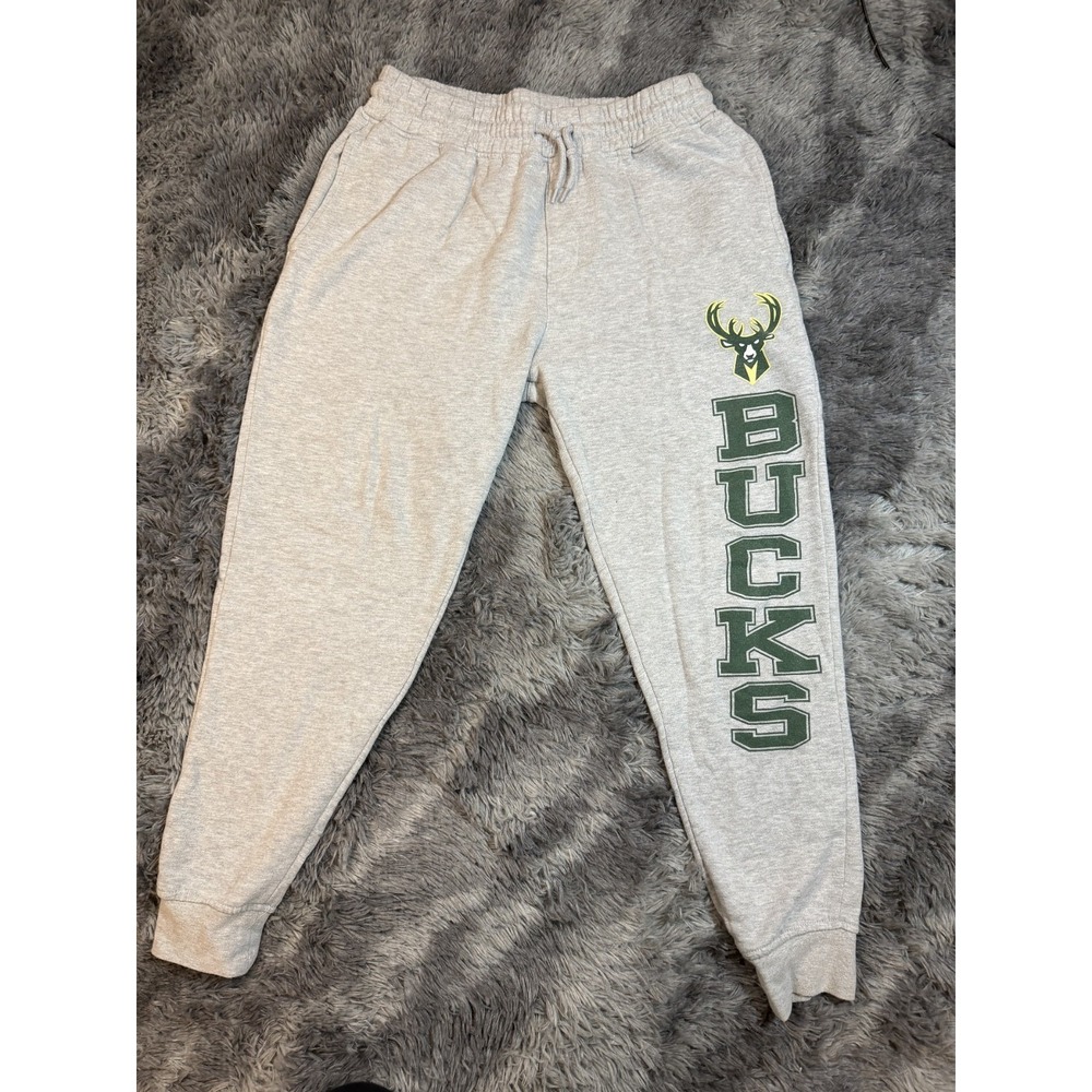 Milwaukee Bucks Sweatpants Mens M Gray NBA Basketball Ultra Game Antetokounmpo